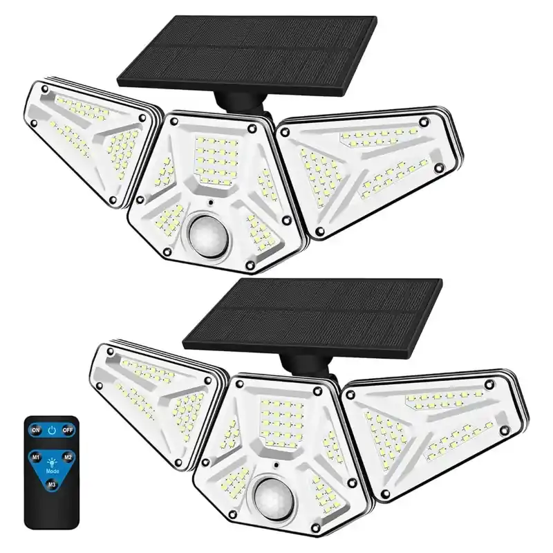 GIGAWATTS GW-211 113 LED Solar Wall Light with PIR Motion Sensor & Panel 3 Modes Lamp for Home Garden Patio (1 Pc, White) Certified