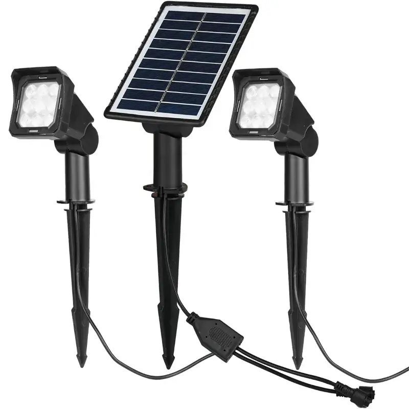 Crafted GIGAWATTS Solar Lawn Lamp Spike Pathway Lights Spotlight with Panel & 2 Lamp for Outdoor, Garden, Lawn, Driveway & Patio