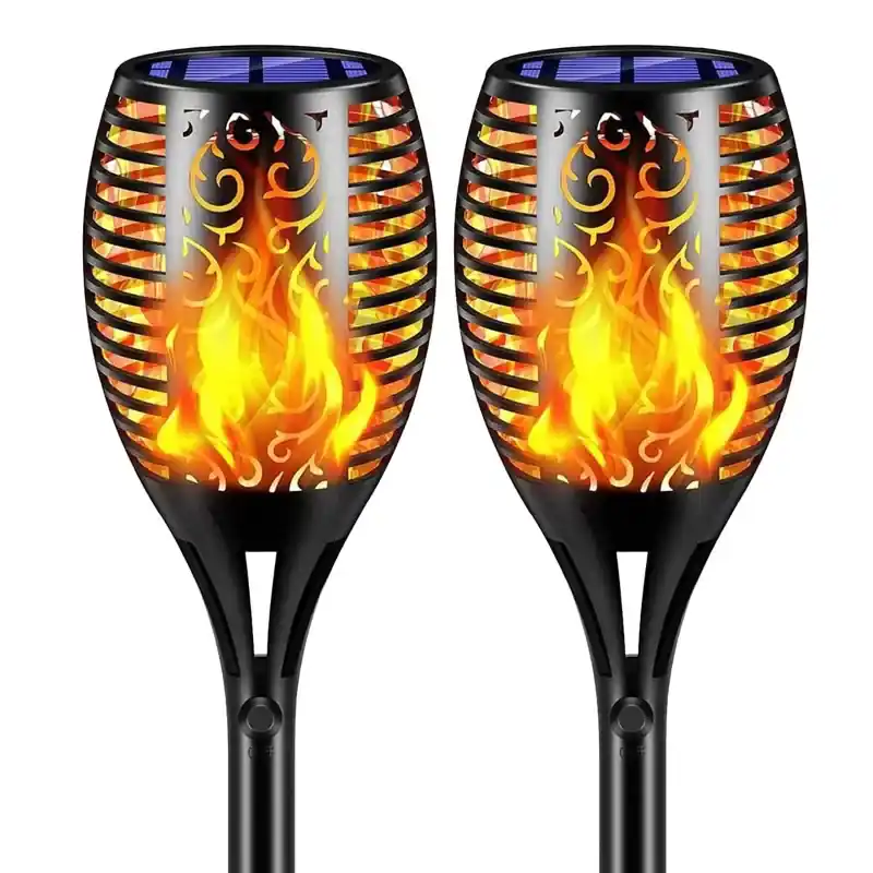 Place Order GIGAWATTS 96 LED Solar Lights Lantern Waterproof Flame Fire Decoration Lighting with 3 Mode Attachment Garden (Pack of 2)