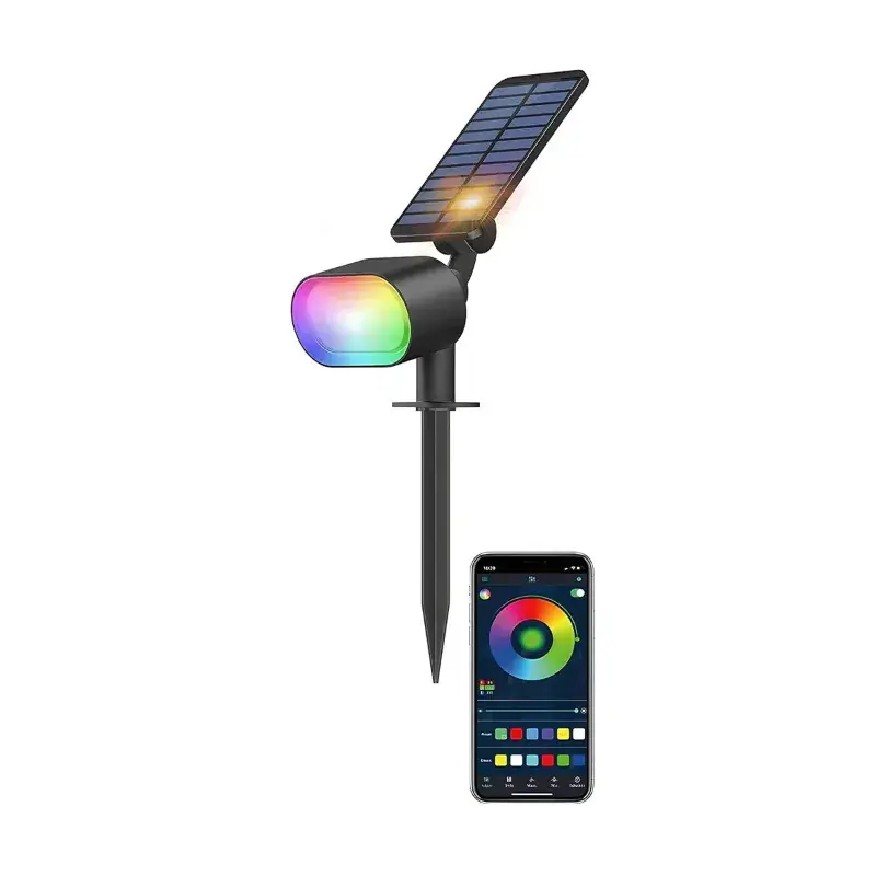 Seasonal Sale GIGAWATTS GW-223RGB Solar 10 LED RGB Spotlight with 1.5W Panel 1500mAh Li-ion Battery for Driveway, Pathway & Outdoor