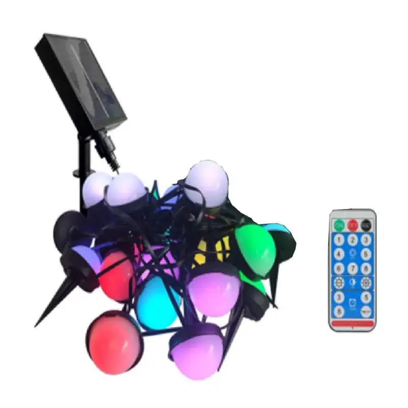 GIGAWATTS GW-500RGB 12m Solar String Light with 1.4W Panel 1800mAh Rechargeable Battery & Remote for Outdoor(Pack of 1) Crafted