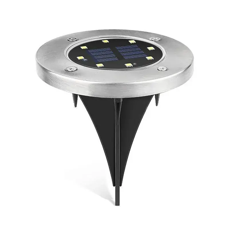 GIGAWATTS 8 LED Solar Ground Disk Light With Rechargeable Battery & Smart Sensor for Lawn & Pathways (Pack of 4) Cheap
