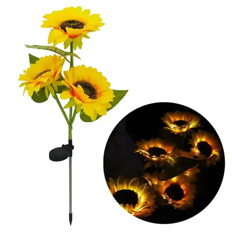 GIGAWATTS GW-918 30 LED 3 Sunflower Solar Light 600mAh Battery BIS Approved with 2V Panel for Garden, Pathway & Outdoor Cheap