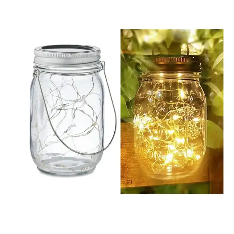 GIGAWATTS GW-507 50 LED Hanging Solar Mason Jar Light 300mAh Battery Fairy String Lamp for Garden Yard Lawn (Warm White) 5.0 Cheap