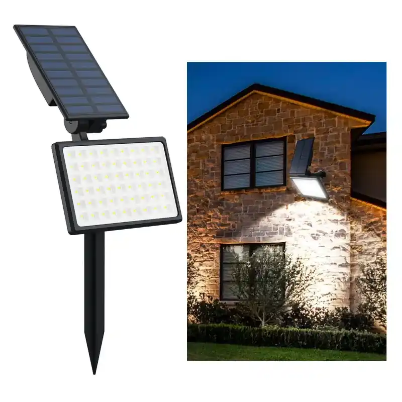GIGAWATTS GW-707 Solar Light 54 LED CW Spotlight with 2W Polysilicon Panel 2000mAh Lithium Battery 400lm for Outdoor Usage Time-Limited