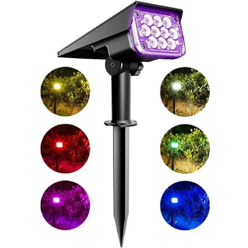 Handmade GIGAWATTS GW-704 Solar Light RGB LED Landscape Spotlight with 5.5V/2W Panel 3.7V/2000mAh Lithium Battery for Outdoor Usage