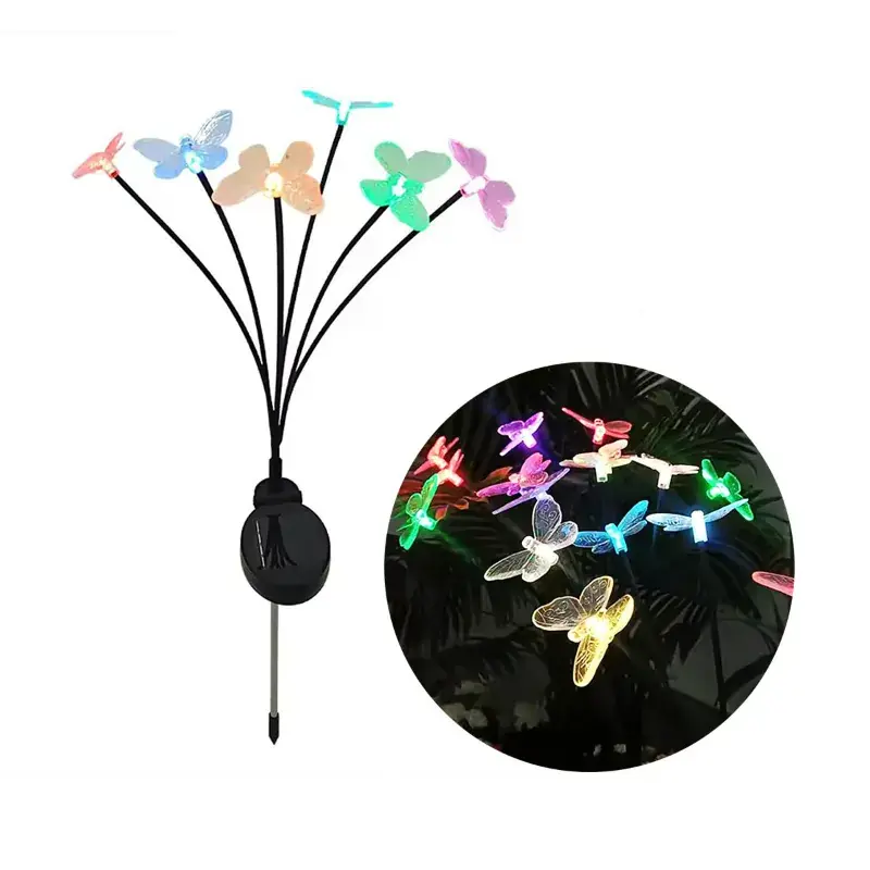 Original GIGAWATTS GW-910 8 LED Solar Butterfly String Light with 2V Panel 600mAh Battery for Lawn, Garden, Yard, Patio