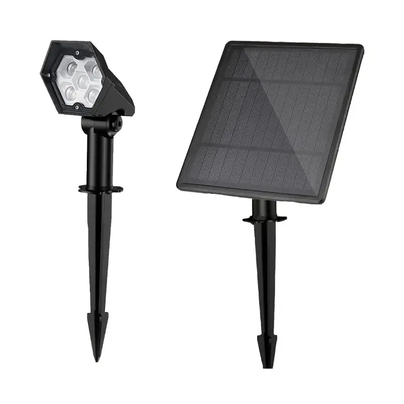 High Quality GIGAWATTS GW-193 10 LED 2 Pcs Solar Dual Spotlight with 6V Panel 1800mAh Battery for Driveway Pathway Garden (Warm White) 5.0
