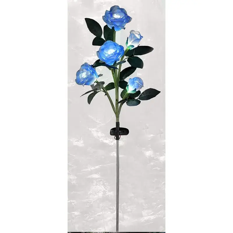 Next Day Delivery GIGAWATTS GW-923 Solar Rose Lights 2V Panel Outdoor 5 LED 5 Flower Garden Stake Lamp for Patio, Yard, Pathway Decoration