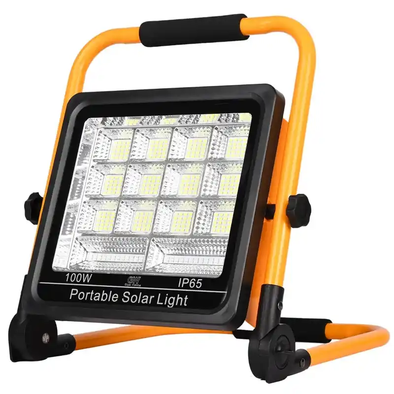 Free Shipping GIGAWATTS Solar Flood Light 100W Smart Bright Multi-Functional Cool White for Outdoor, Indoor, Emergency, Garden & Camping