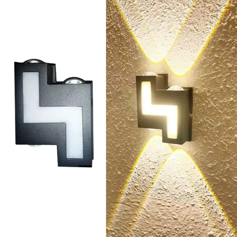 Save Now GIGAWATTS 7W Z-Shaped Wall Light 3 Way BIS Approved Waterproof LED Up Down Sconce Lamp for Home, Patio, Garden, Balcony
