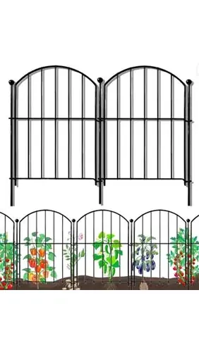 Top Rated Ecofynd GF004-BLK-110 43 m Fence Picket(Black) Decorative Metal Garden Fence Designed to Enhance Outdoor Spaces