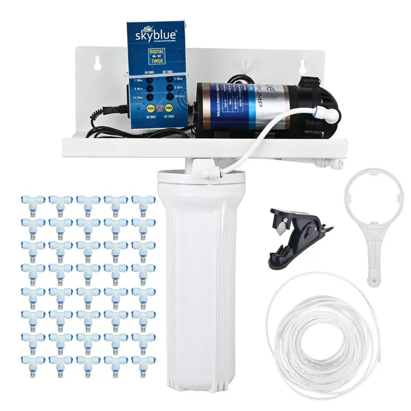 Top Pick Sky Blue Fogger Kit of 40 Brass Nozzles with Timer, Filter and Other Accessories (1 Year Warranty) 4.8