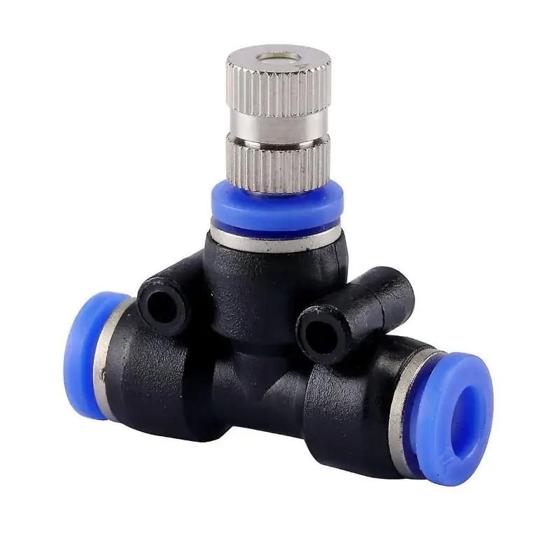 Water Misting System 6mm Brass Fogger Nozzles with Tee Connector for Misting Fogging Spray Sprinkler (Pack Of 10) 5.0 Latest