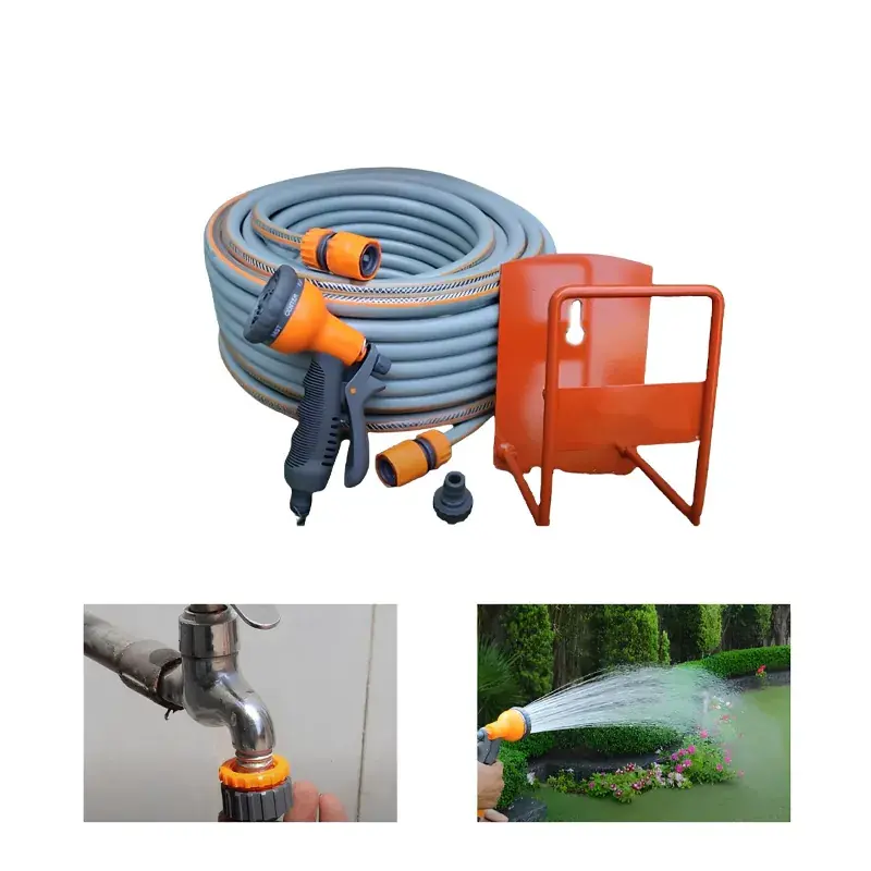 Spanco 30 m 12.5 mm Garden Hose Pipe with Connector, Adapter and Stand Exclusive Offer