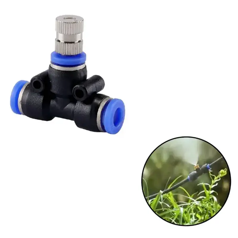 Skyblue 6mm Atomization Fogger Nozzles with Tee Connector | Misting Cooling Sprinkler Kit (Pack of 5 Pcs) Order Now