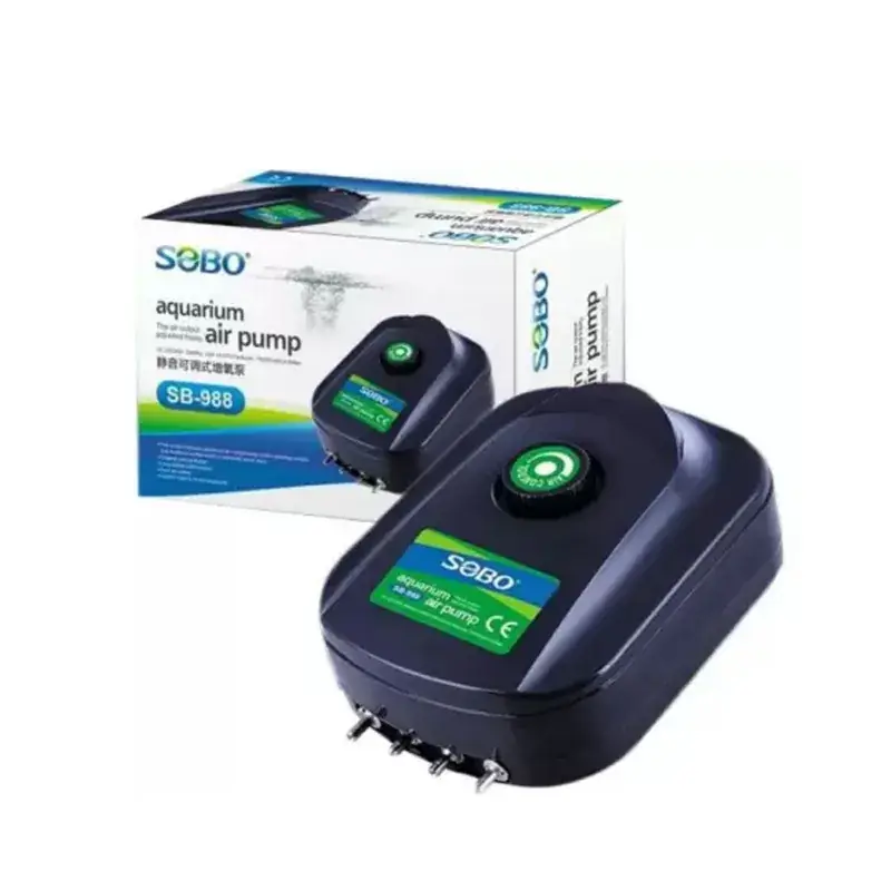 Fan Favorite SOBO SB-988 Adjustable Flow Silent Air Pump (4 Outlets) for Aquarium Fish Tank 4.8