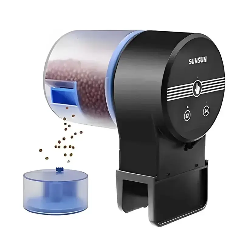 Price Drop Sunsun AK-01S Automatic Fish Food Feeder With 12Hrs and 24Hr Feeding Interval Fit For All Kinds of Fish Food